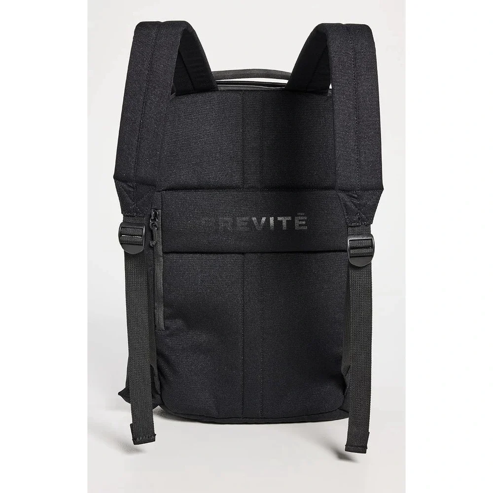 Brevite The Daily Backpack Polyester Canvas Triple Black Magnetic Snap NEW